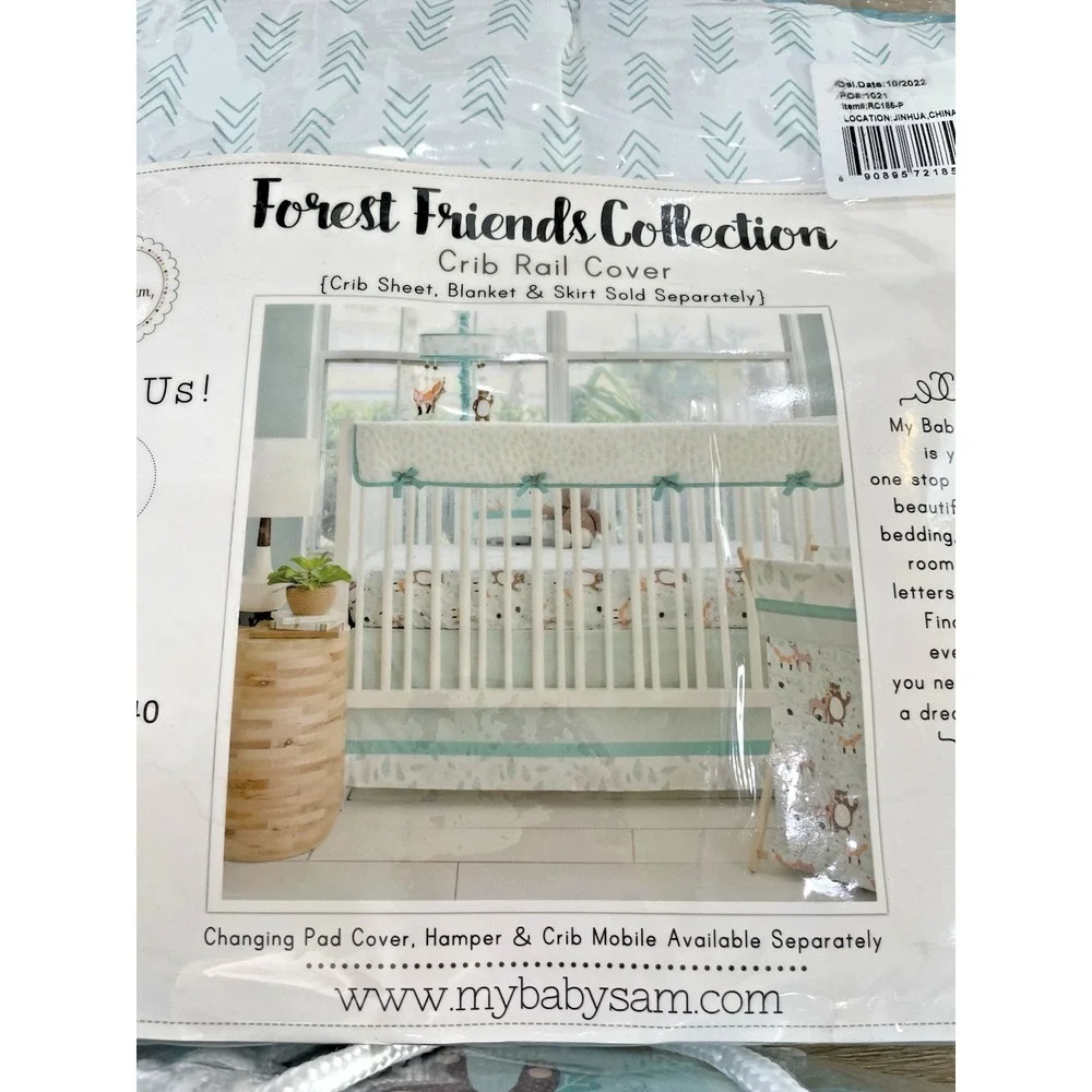 My Baby Sam Forest Friends‎ 4 Pc Nursery Crib Bedding Set Quilt Sheet Skirt Rail